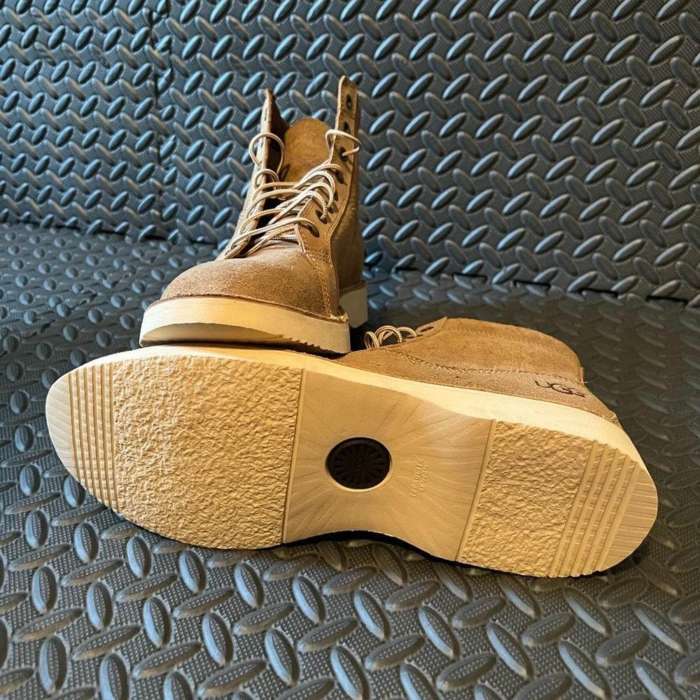 UGG Men's Suede Lace-Up Boots in Chestnut Brown